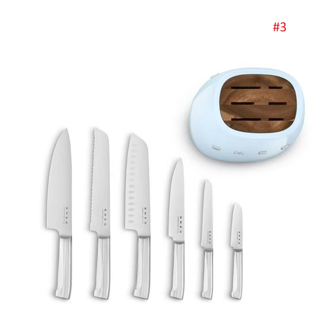 סט 6 סכיני מטבח עם בלוק רטרו SMEG – תמונה 6