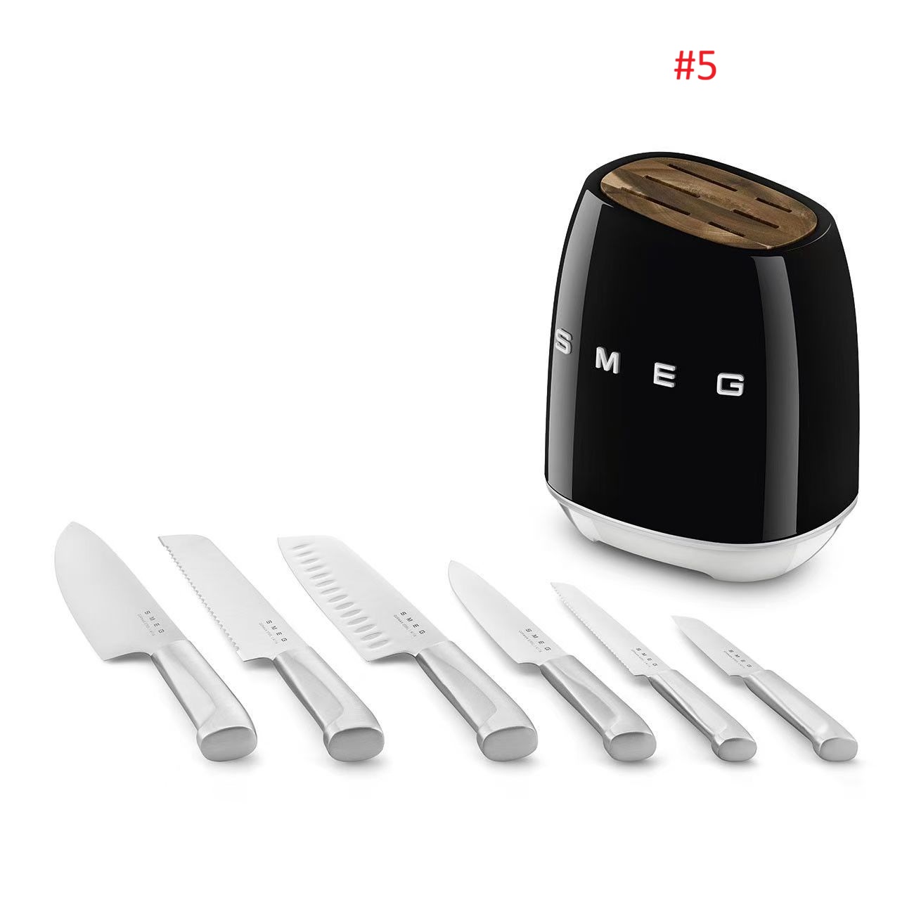סט 6 סכיני מטבח עם בלוק רטרו SMEG – תמונה 9