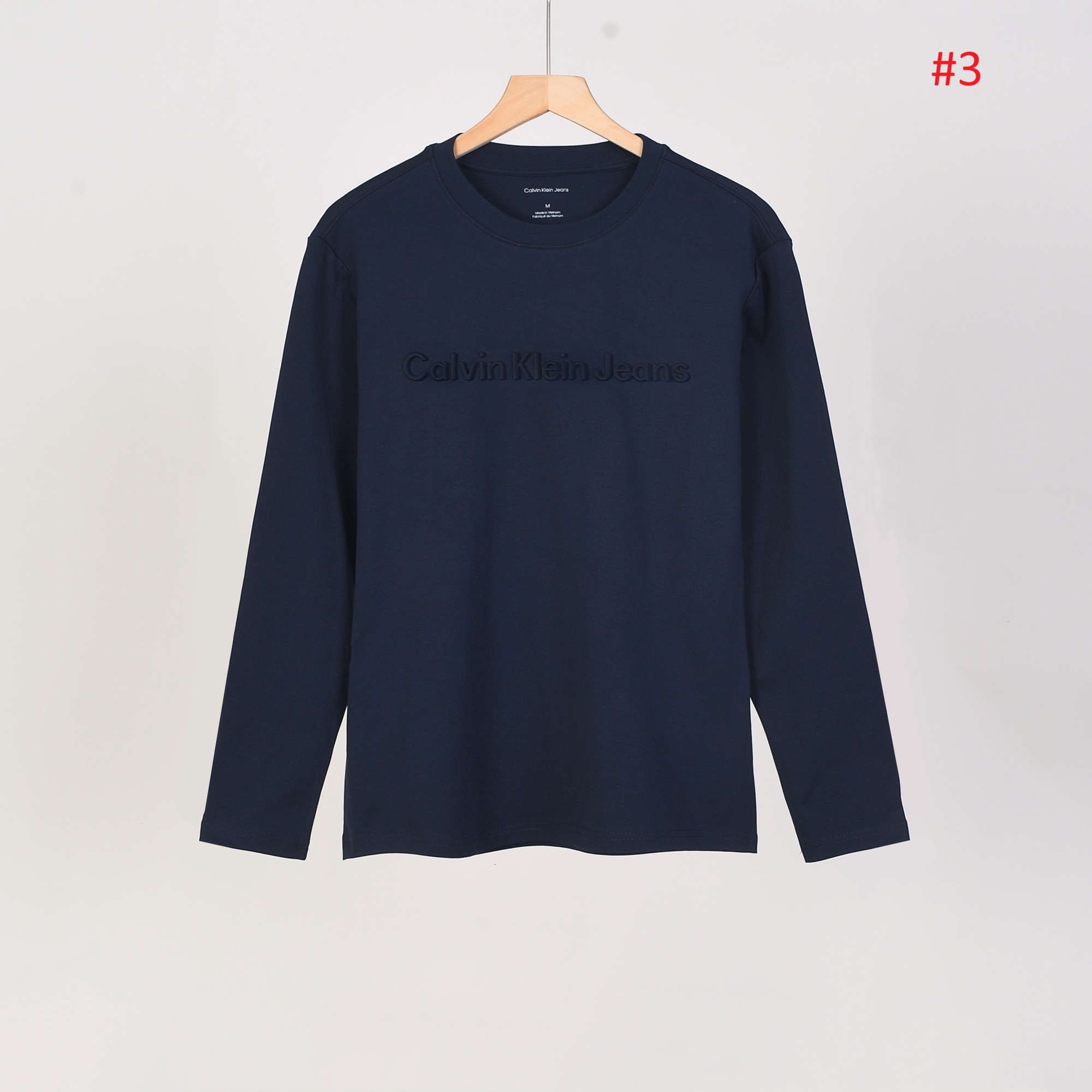 Calvin Klein Jeans טי-שירט לוגו שרוול ארוך לגברים – תמונה 4