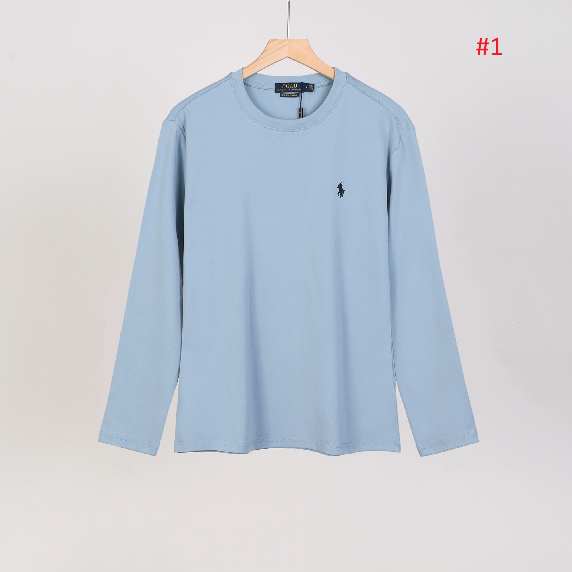 POLO RALPH LAUREN טי שירט שרוול ארוך לגברים עם לוגו רקום – תמונה 2