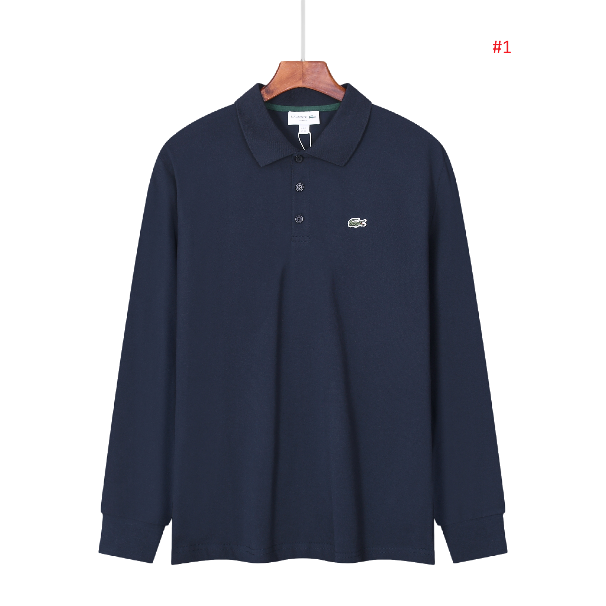 Lacoste חולצת פולו שרוול ארוך לגברים – תמונה 2