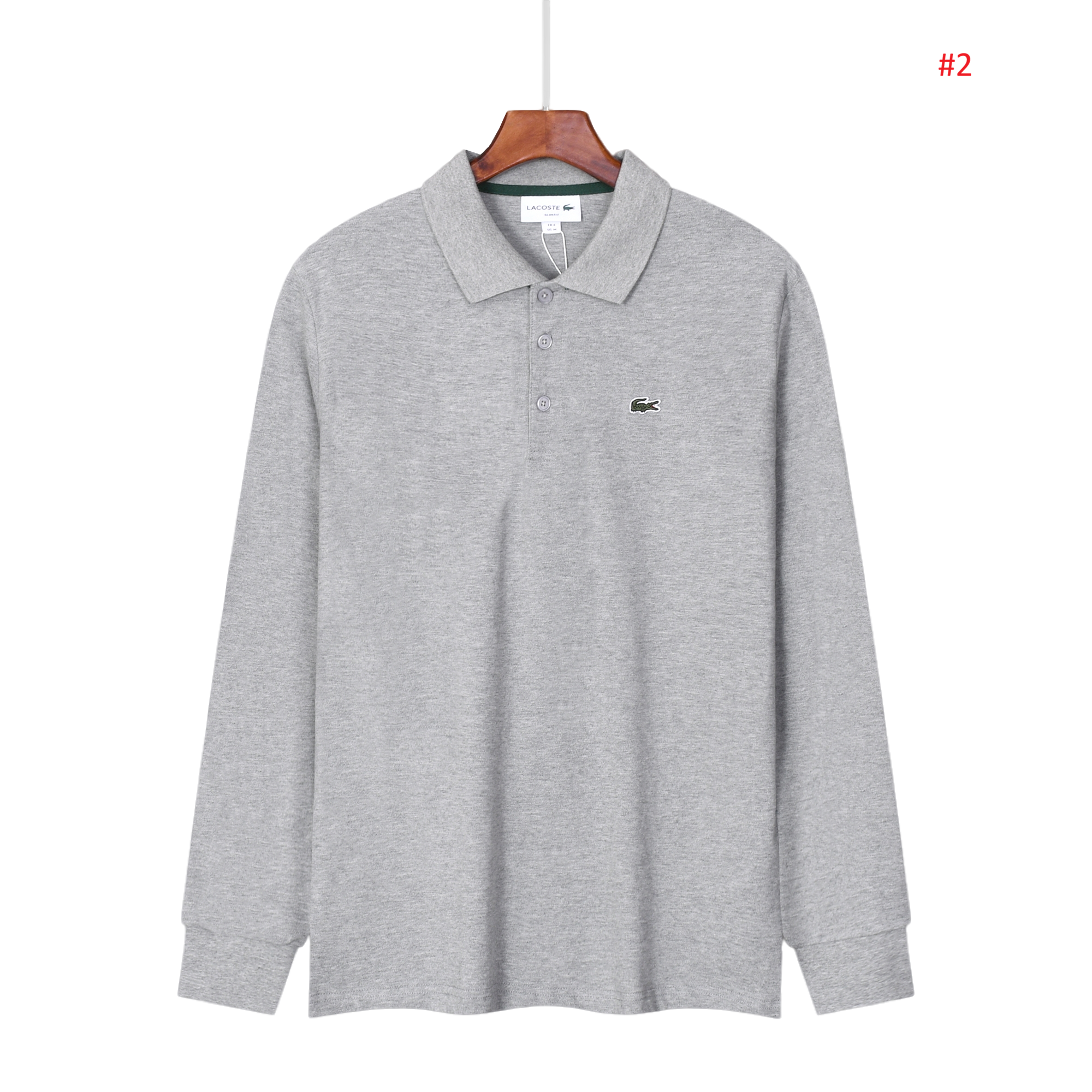 Lacoste חולצת פולו שרוול ארוך לגברים – תמונה 3