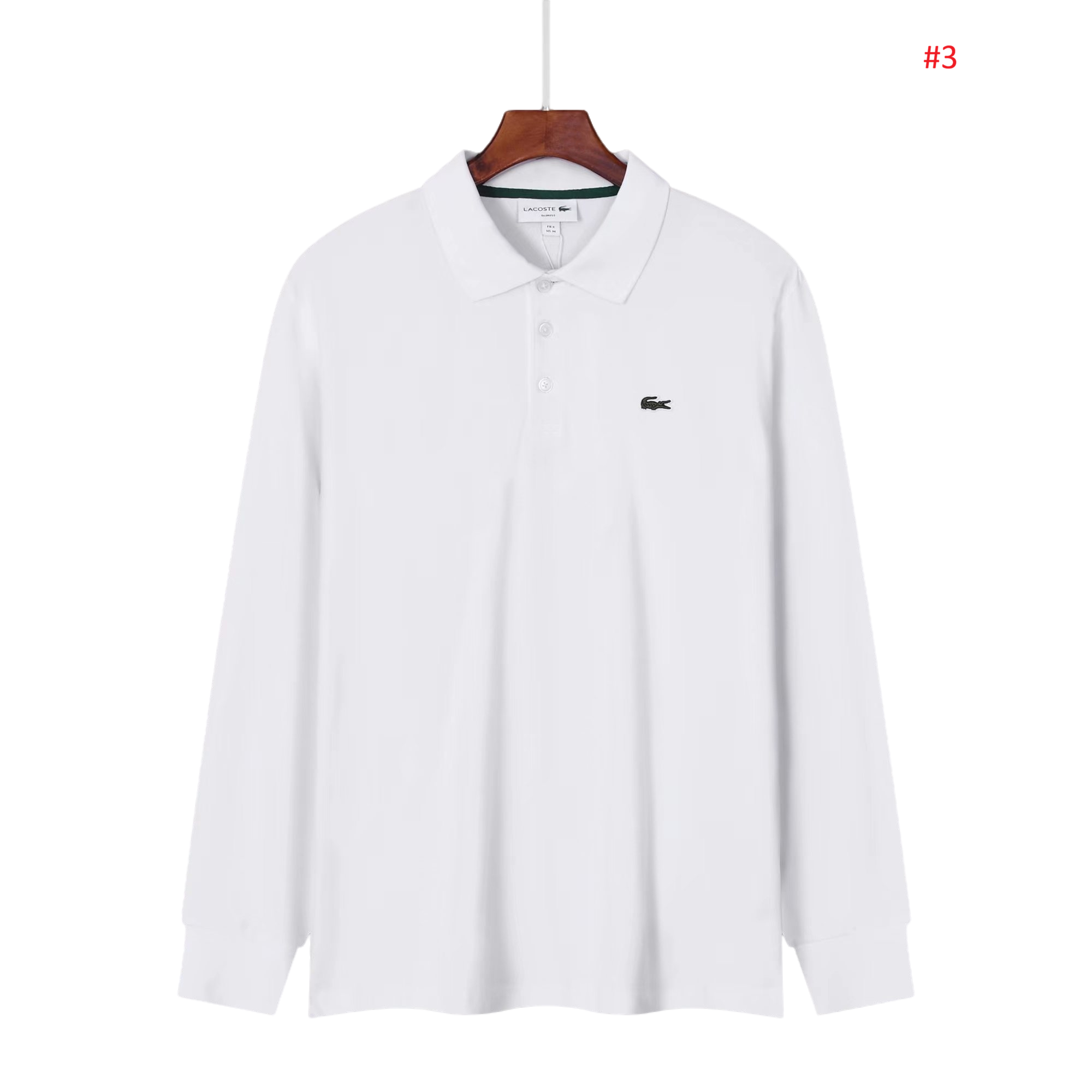 Lacoste חולצת פולו שרוול ארוך לגברים – תמונה 4