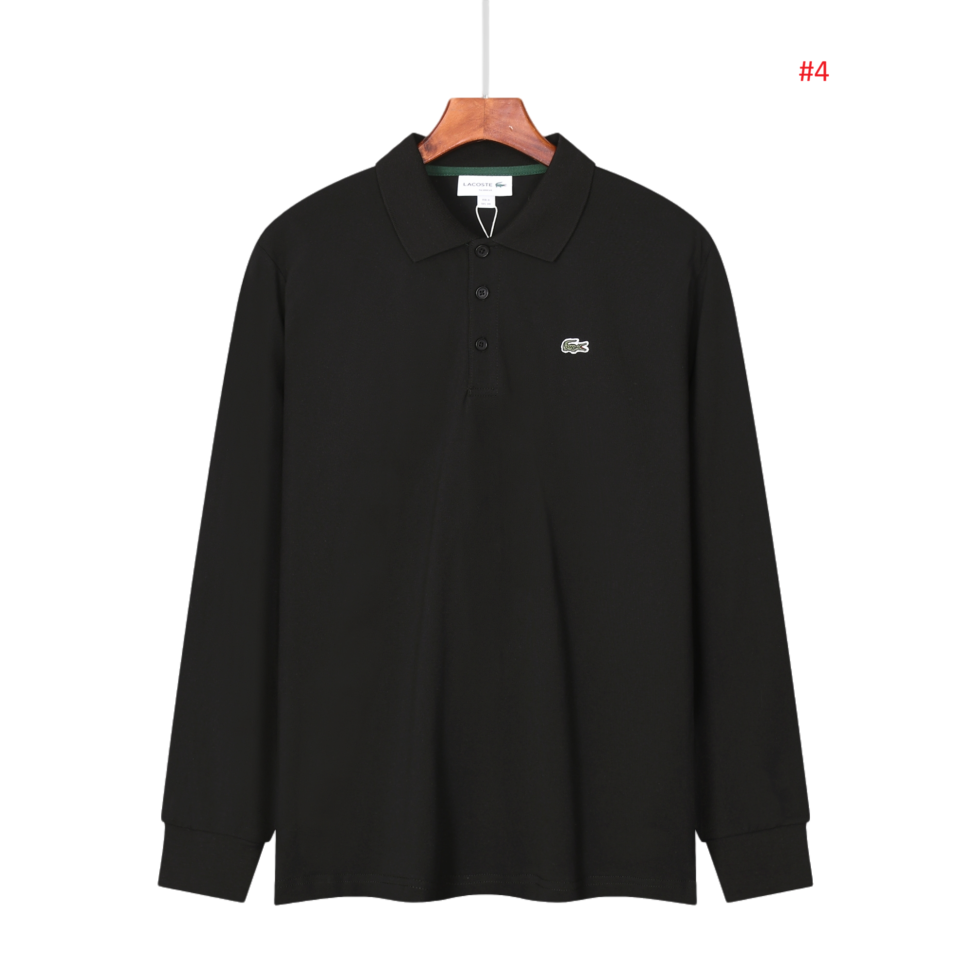 Lacoste חולצת פולו שרוול ארוך לגברים – תמונה 5