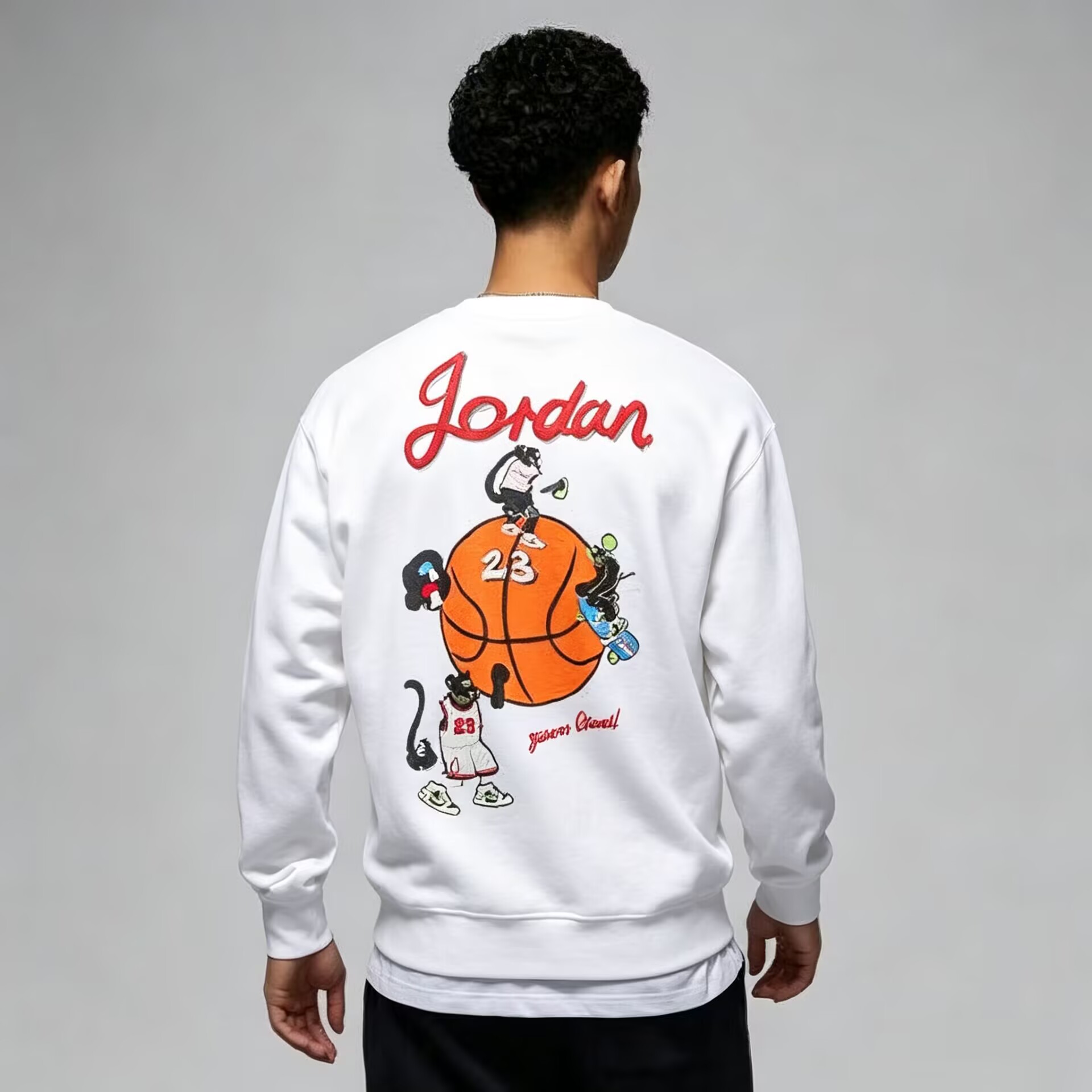 Jordan סווטשירט קרו-נק לגברים עם Jumpman – תמונה 3