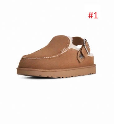 UGG כפכפי זמש פרוותיים עם רצועת עקב – תמונה 2