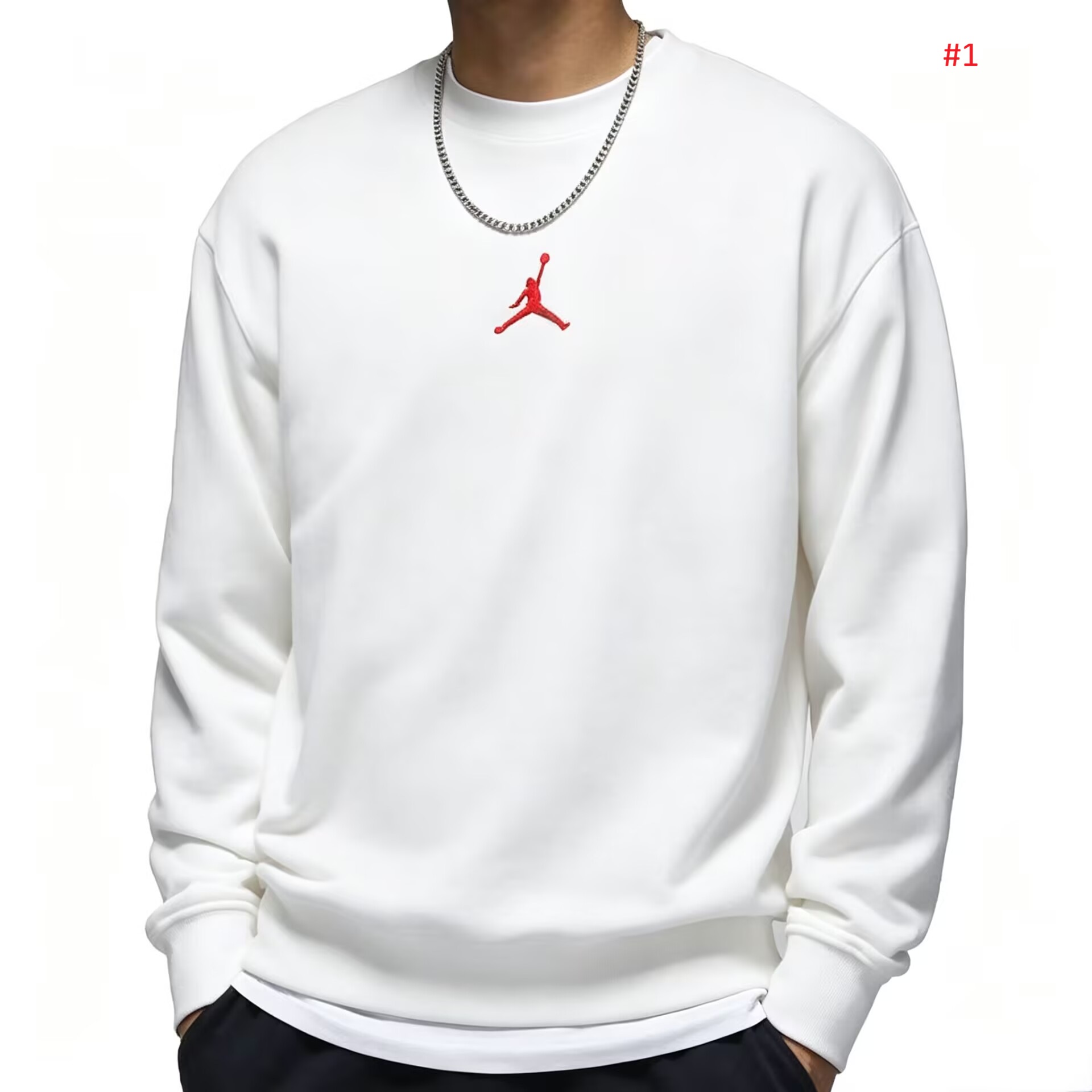 Jordan סווטשירט קרו-נק לגברים עם Jumpman – תמונה 2