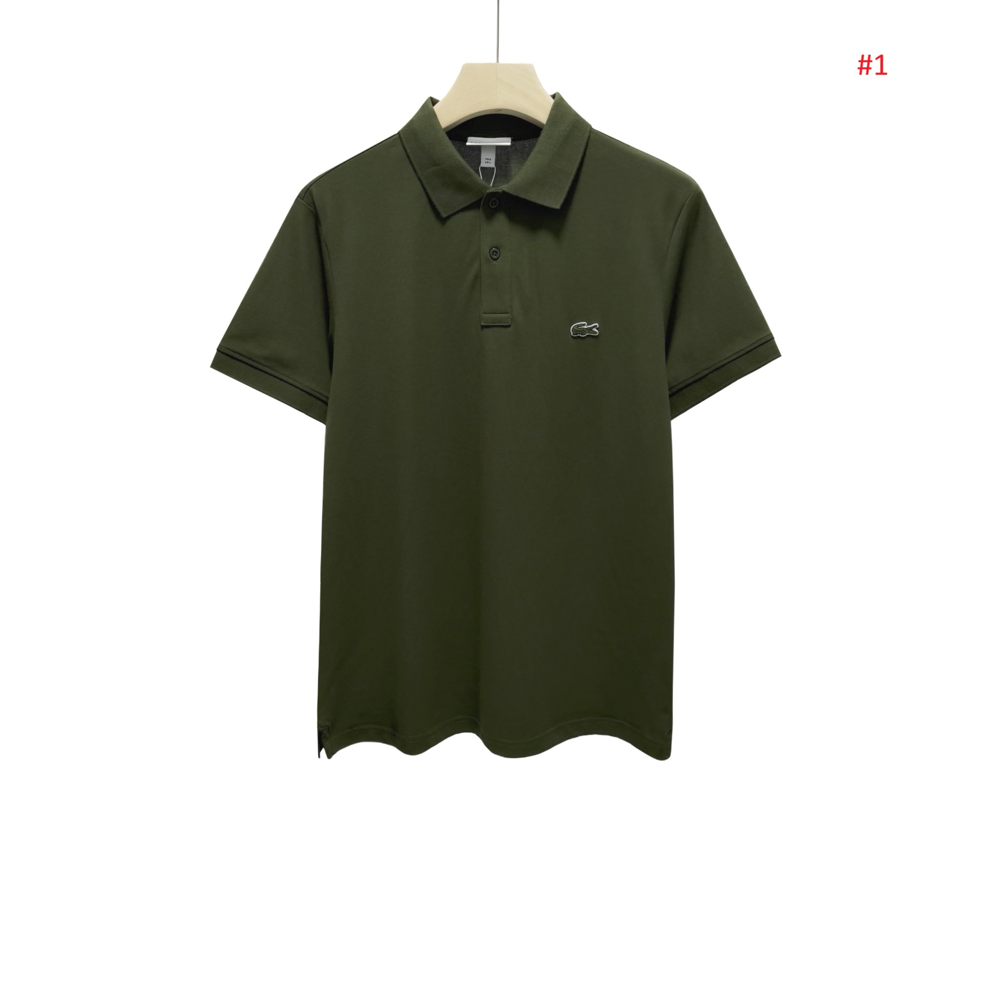 Lacoste חולצת פולו לגברים קצרה עם לוגו – תמונה 2