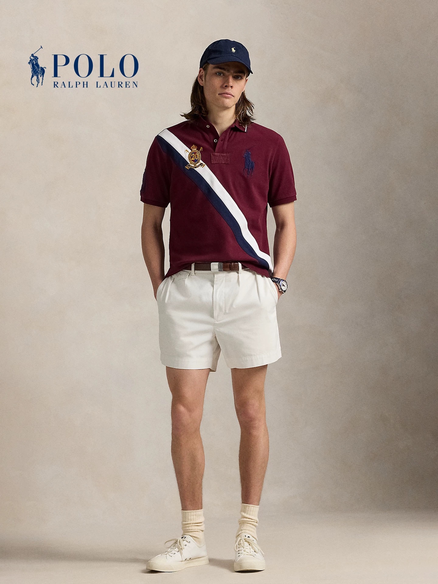 Polo Ralph Lauren חולצת פולו לגברים עם פס אלכסוני – תמונה 4