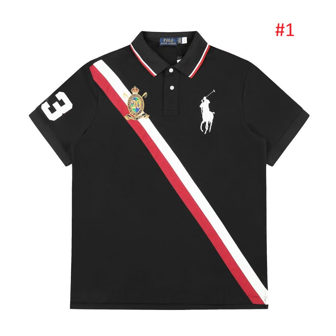 Polo Ralph Lauren חולצת פולו לגברים עם פס אלכסוני – תמונה 2