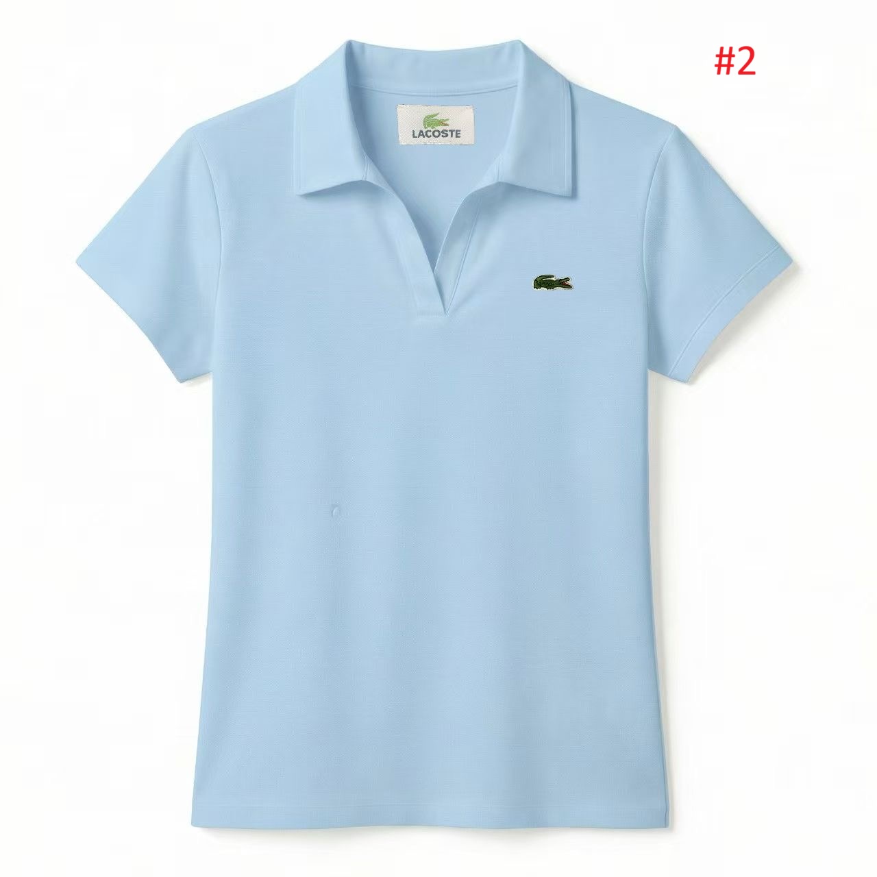 LACOSTE חולצת פולו נשים עם צווארון V – תמונה 4