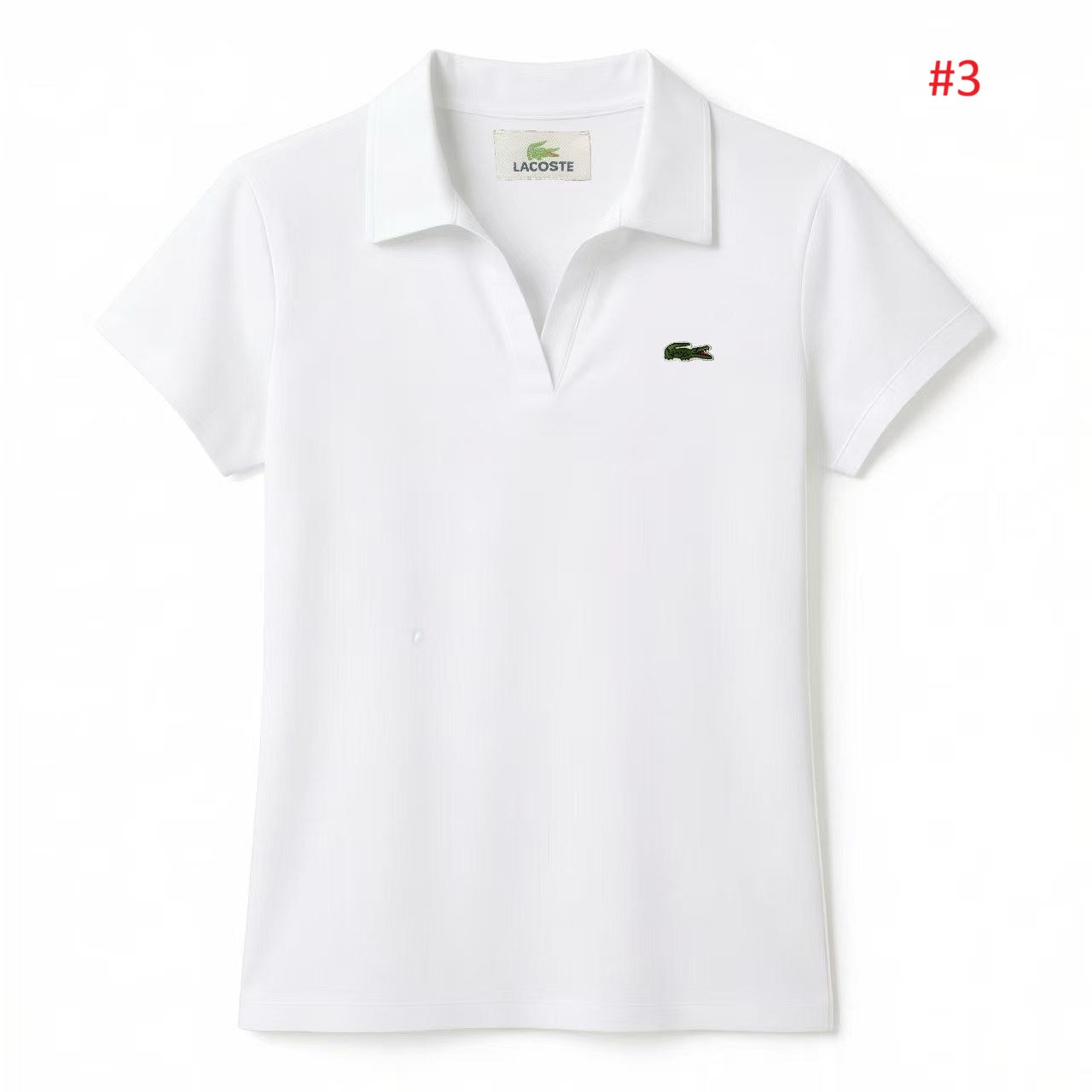 LACOSTE חולצת פולו נשים עם צווארון V – תמונה 5
