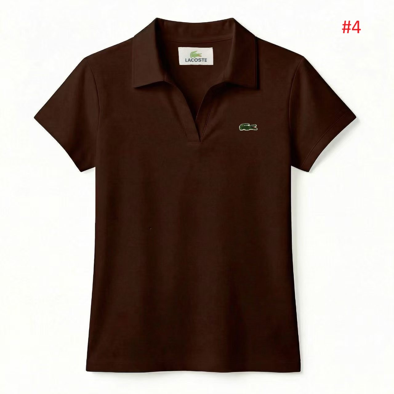 LACOSTE חולצת פולו נשים עם צווארון V – תמונה 6