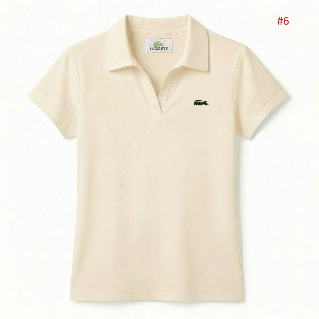 LACOSTE חולצת פולו נשים עם צווארון V – תמונה 8