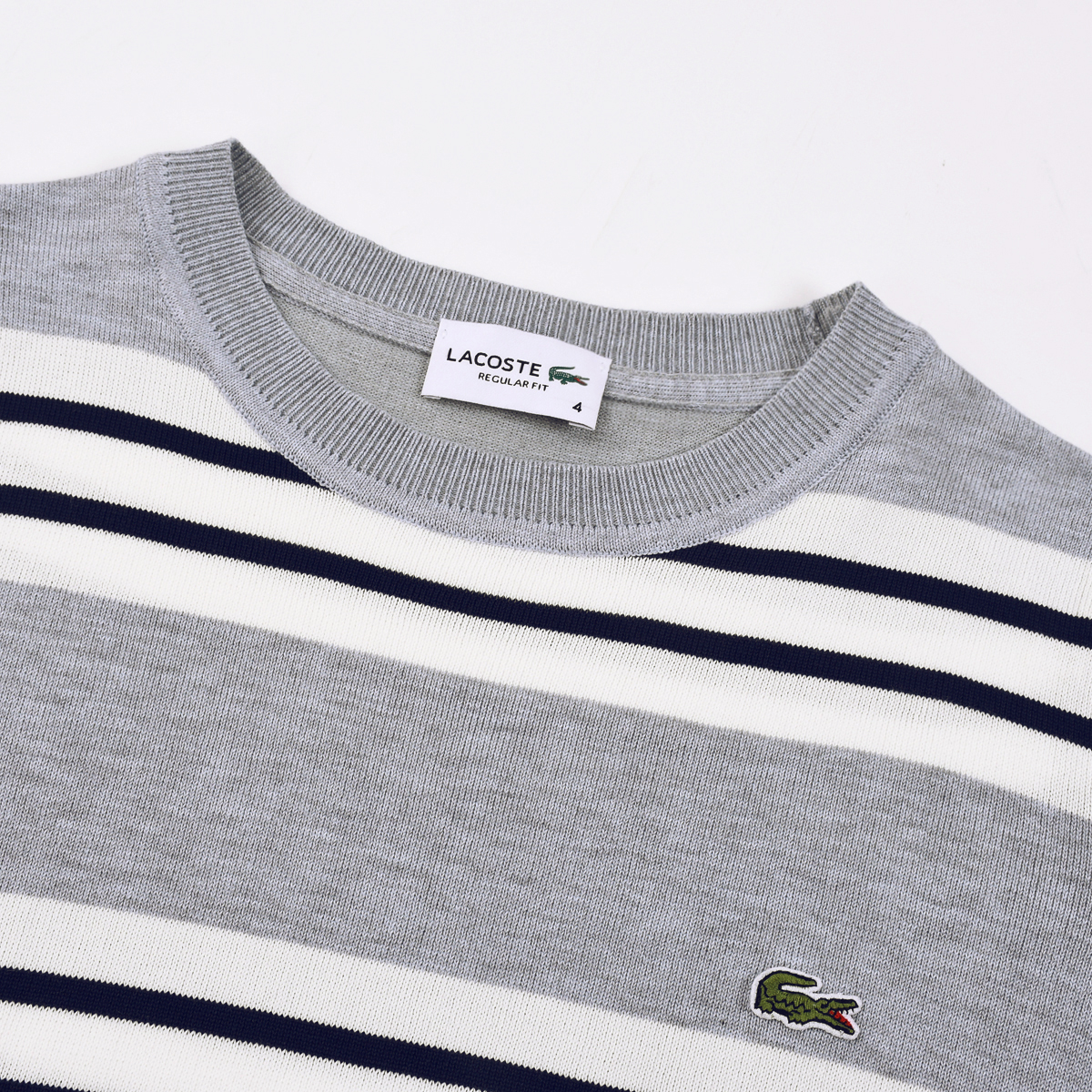 Lacoste חולצת סריג פסים קצרה Regular Fit – תמונה 6