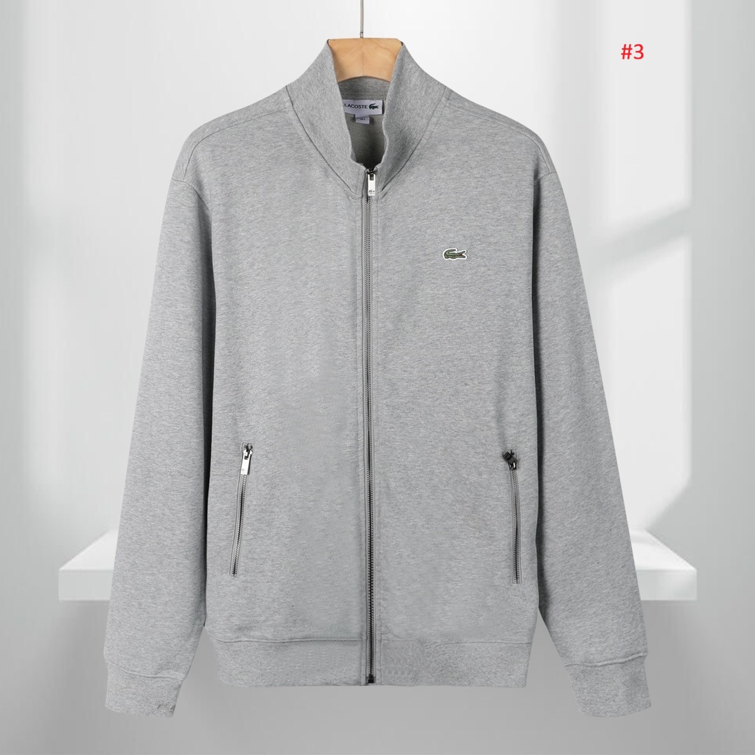 LACOSTE סווטשירט רוכסן מלא עם צווארון עומד – תמונה 5