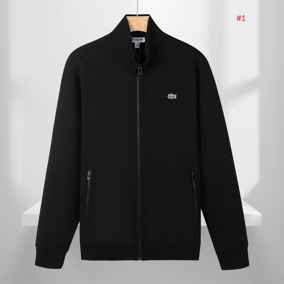 LACOSTE סווטשירט רוכסן מלא עם צווארון עומד – תמונה 2