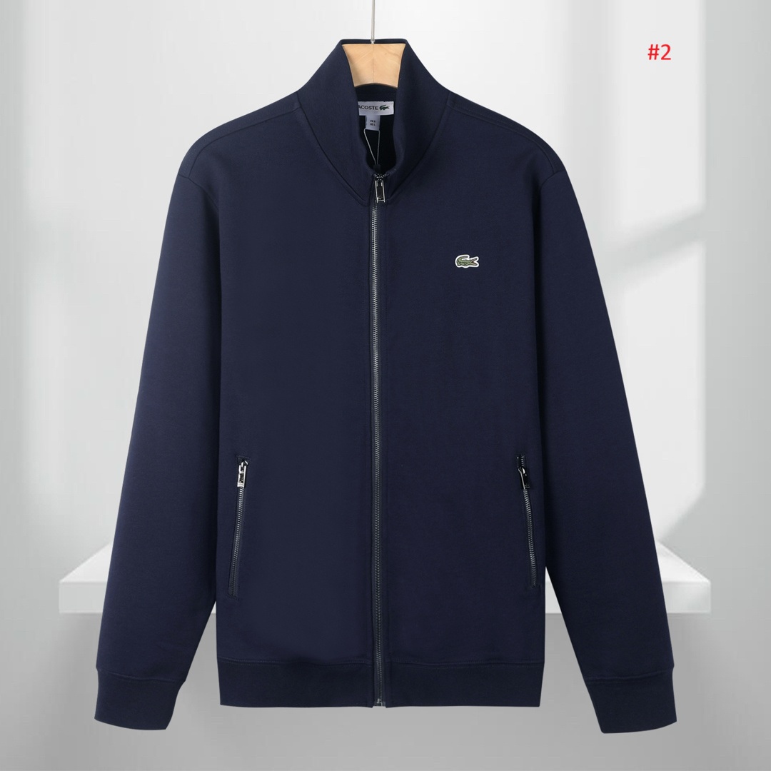 LACOSTE סווטשירט רוכסן מלא עם צווארון עומד – תמונה 3