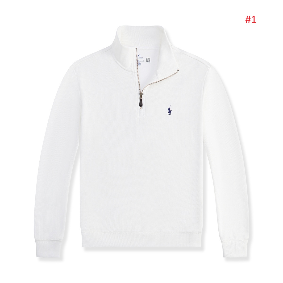 Polo Ralph Lauren סווטשירט חצי-רוכסן עם לוגו – תמונה 2