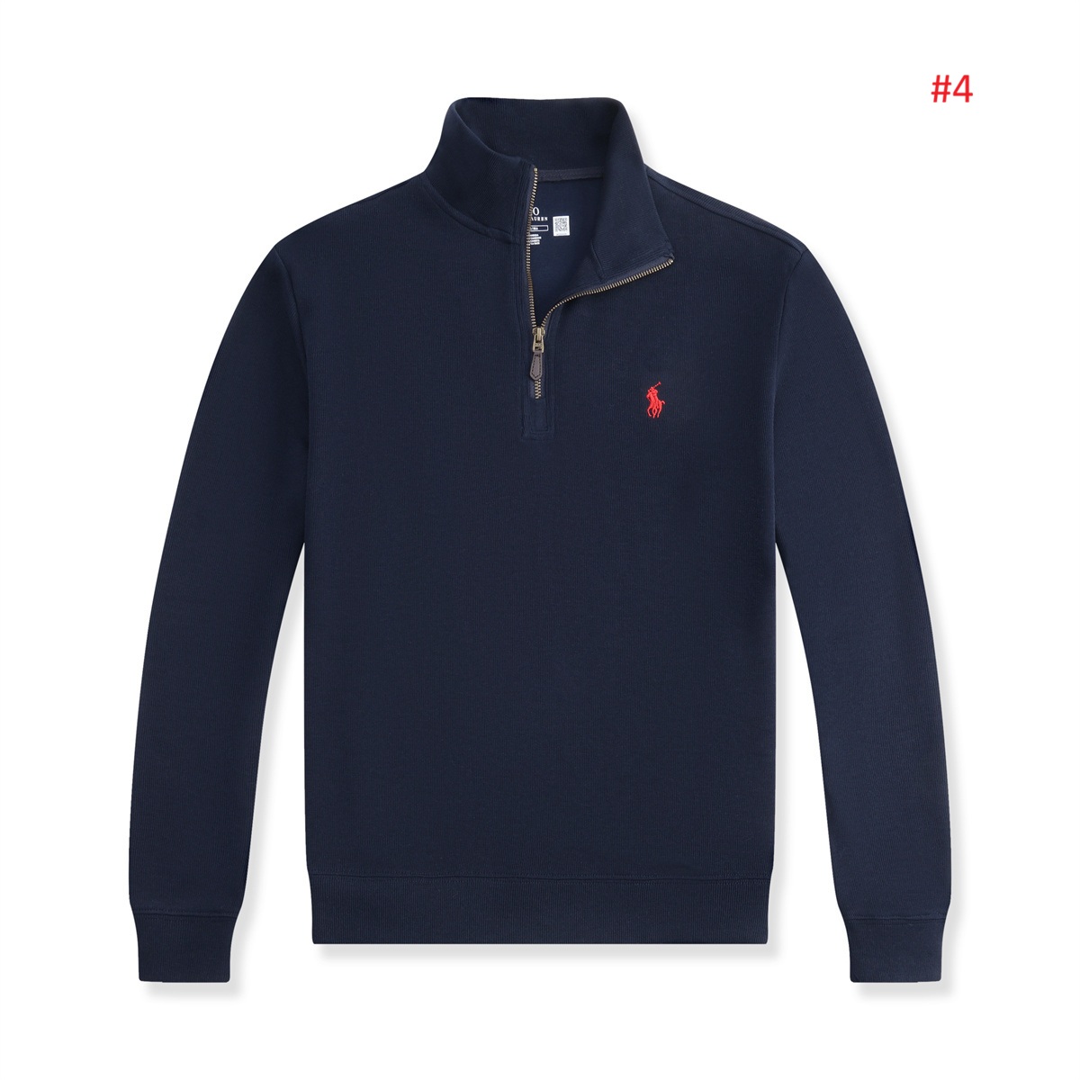 Polo Ralph Lauren סווטשירט חצי-רוכסן עם לוגו – תמונה 5