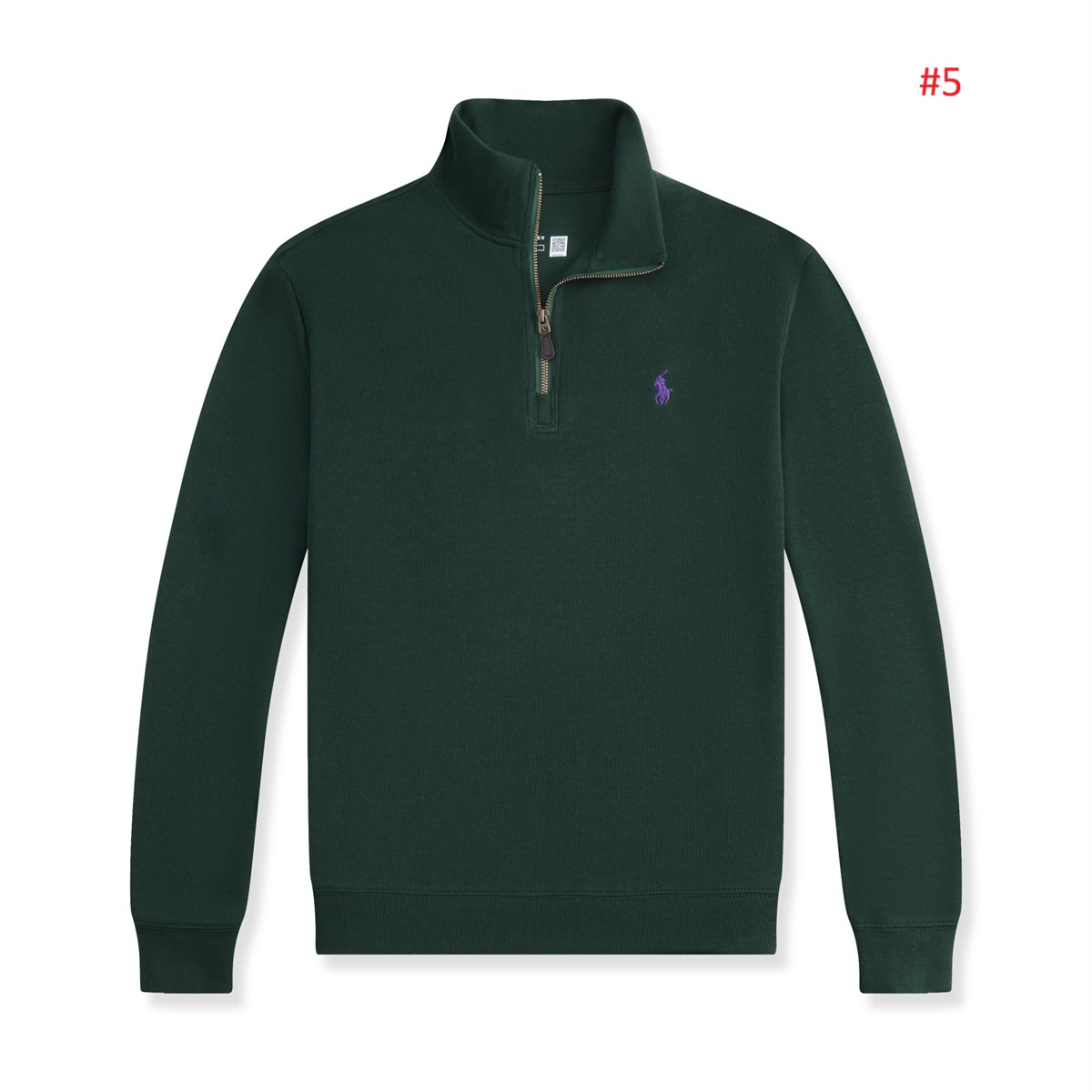 Polo Ralph Lauren סווטשירט חצי-רוכסן עם לוגו – תמונה 6