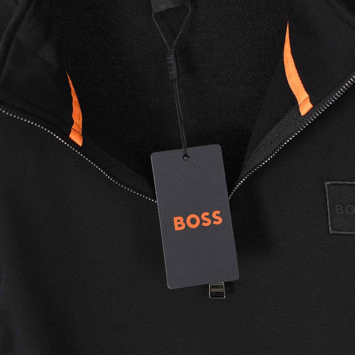 BOSS סווטשירט רבע-רוכסן לגברים עם צווארון עומד – תמונה 6