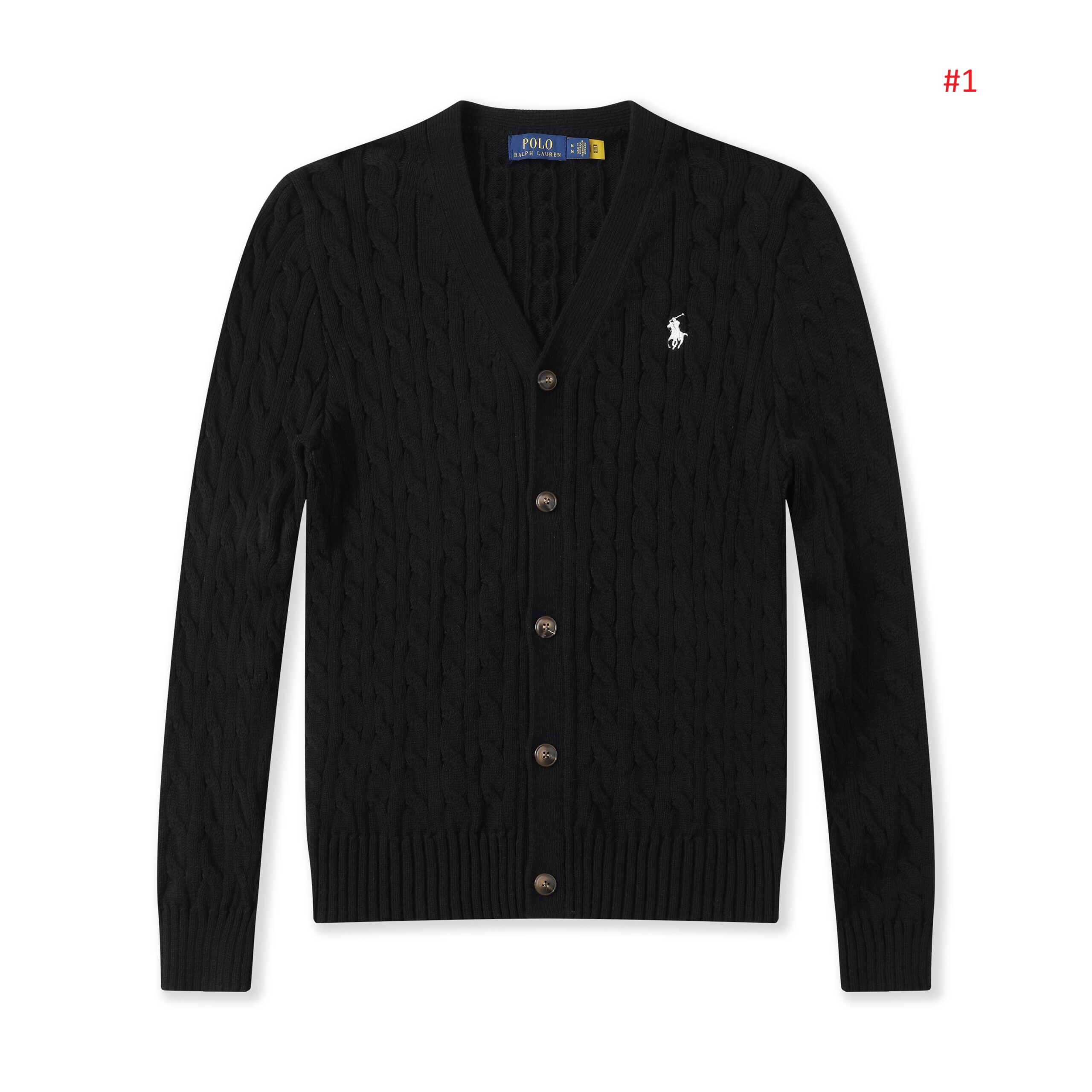 POLO RALPH LAUREN קרדיגן סריג צמות לגברים – תמונה 2