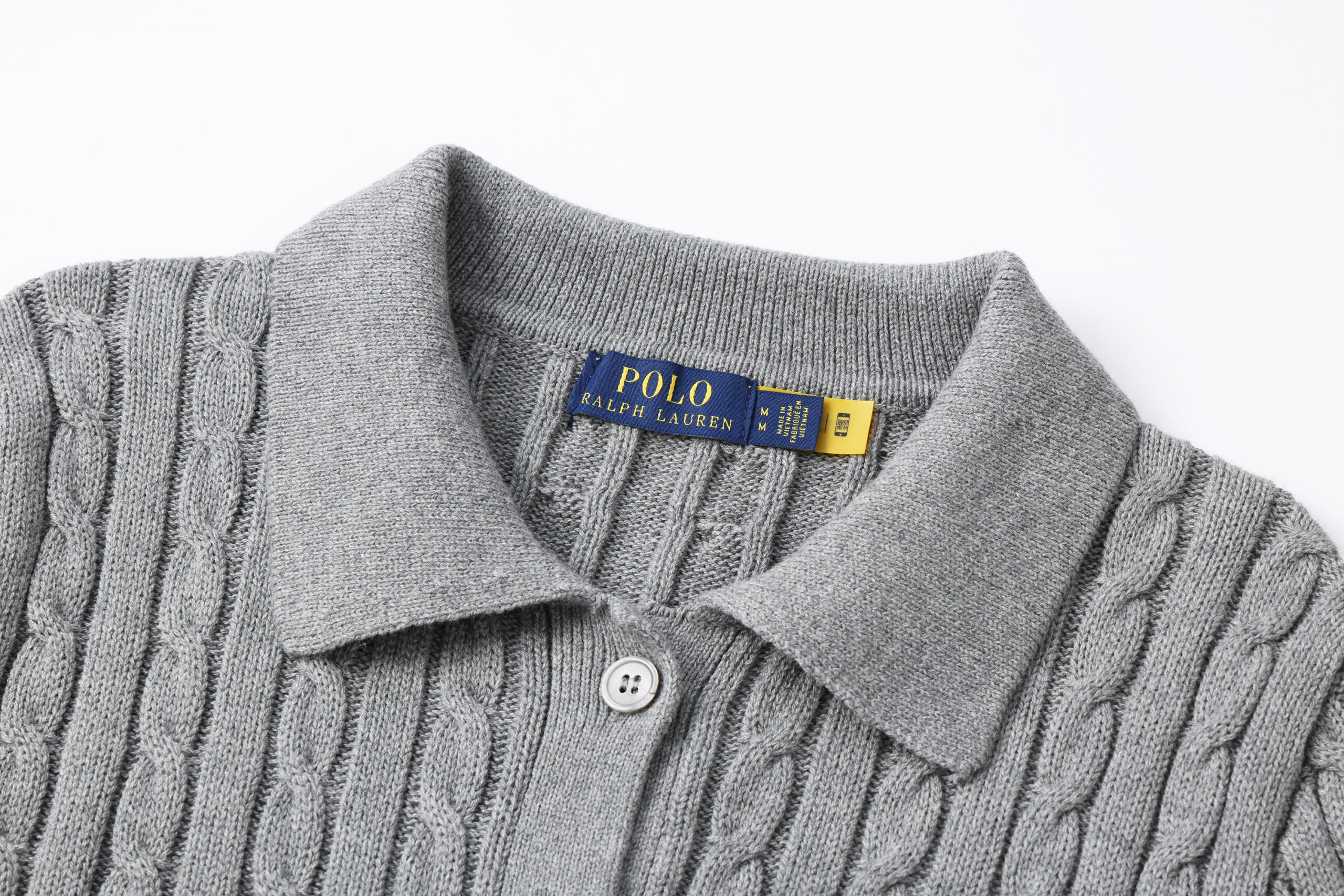 POLO RALPH LAUREN קרדיגן צמות עם צווארון לנשים – תמונה 7