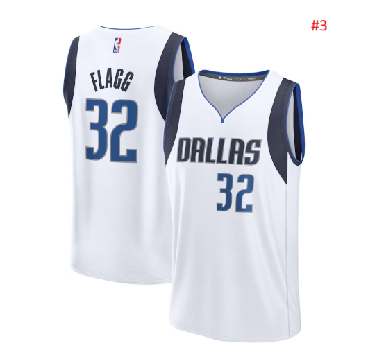 גופיית אוהדים Dallas Mavericks בצבע לבן עם כיתוב DALLAS 32, מבט קדמי ואחורי