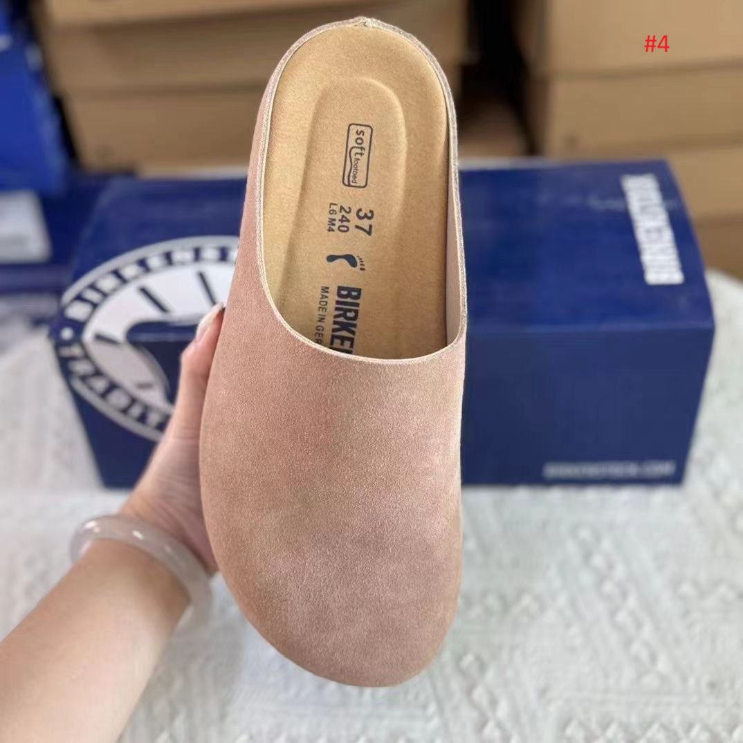 כפכף בית סגור Birkenstock מזמש בגוון ורדרד‑בז', מבט על