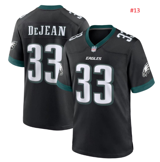 ג'רזי אוהדים Philadelphia Eagles בשחור, חזית וגב עם מספר 33