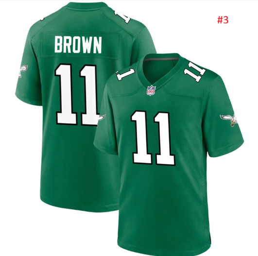 ג'רזי אוהדים Philadelphia Eagles בירוק, תצוגה כפולה עם מספר 11