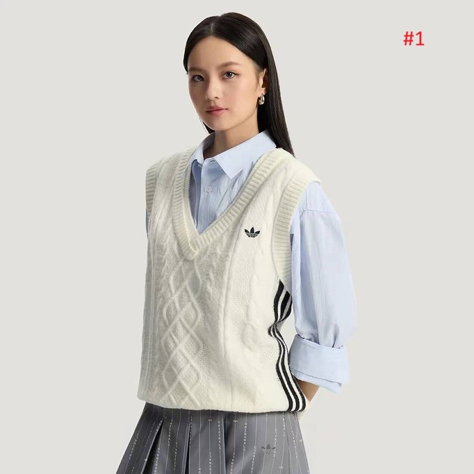 adidas Originals וסט סרוג 3‑Stripes בצווארון V – תמונה 2