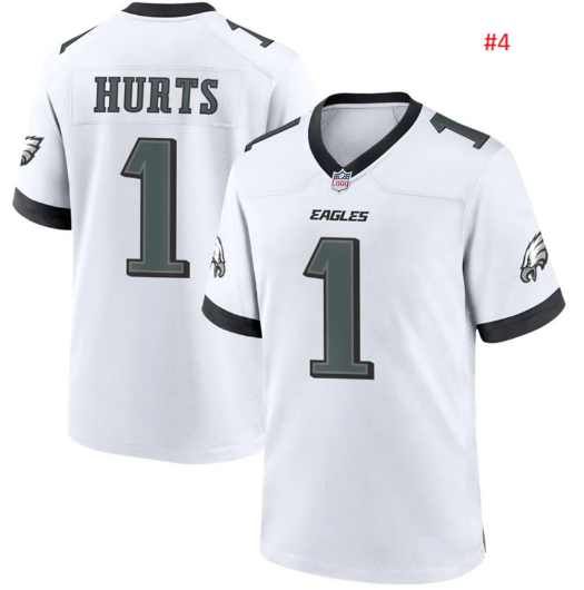 חולצת אוהדים Philadelphia Eagles בלבן עם גימור כהה ומספר 1