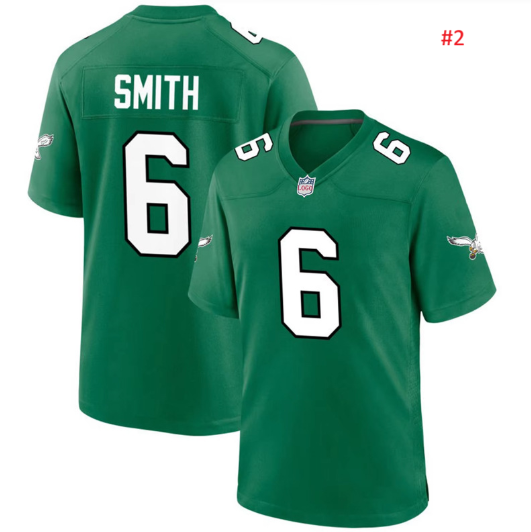 חולצת משחק אוהדים Philadelphia Eagles בירוק, חזית וגב עם מספר 6