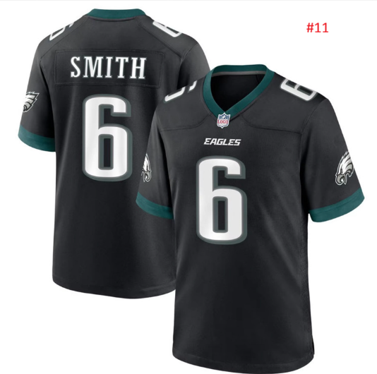 ג'רזי אוהדים Philadelphia Eagles בשחור, חזית וגב עם מספר 6