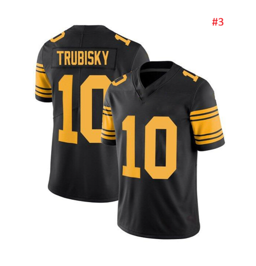 חולצת פוטבול אוהדים שחורה, TRUBISKY מספר 10, חזית וגב