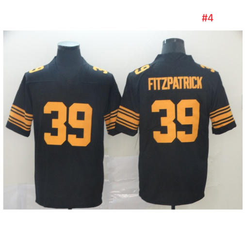 חולצת פוטבול אוהדים שחורה, POLAMALU מספר 43, תצוגה על בובות