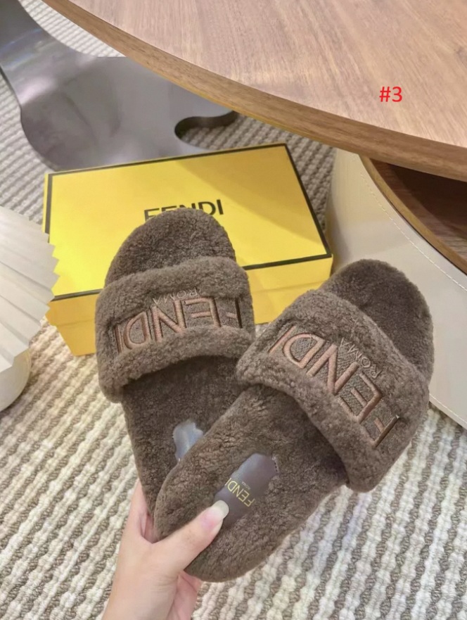 Fendi כפכפי בית פרוותיים עם רקמת FENDI ROMA – תמונה 5