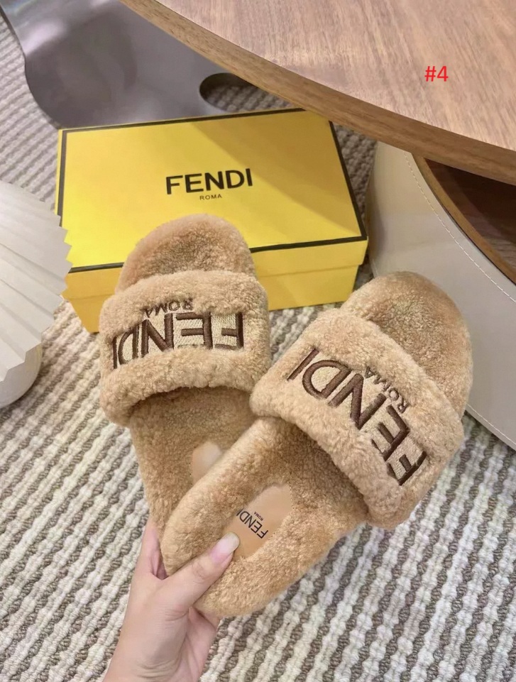 Fendi כפכפי בית פרוותיים עם רקמת FENDI ROMA – תמונה 6