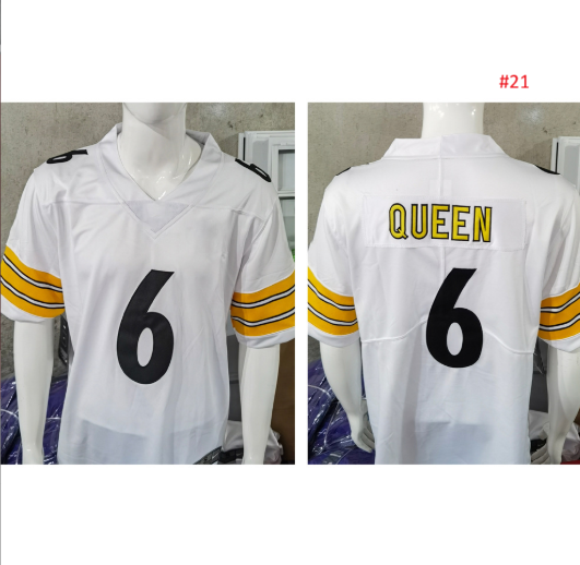 חולצת פוטבול אוהדים לבנה, ROETHLISBERGER מספר 7, חזית וגב
