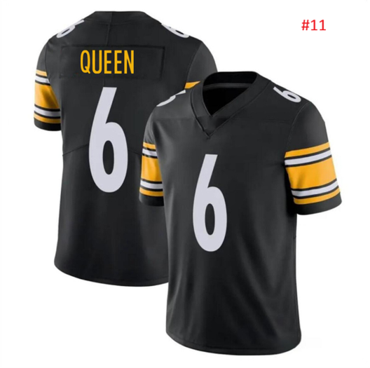 חולצת פוטבול אוהדים שחורה עם מספרים לבנים, ROETHLISBERGER מספר 7