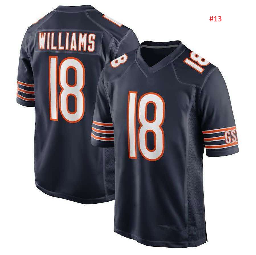 ג'רזי פוטבול Chicago Bears כחול כהה, WILLIAMS 18, מספרים גם על הכתפיים