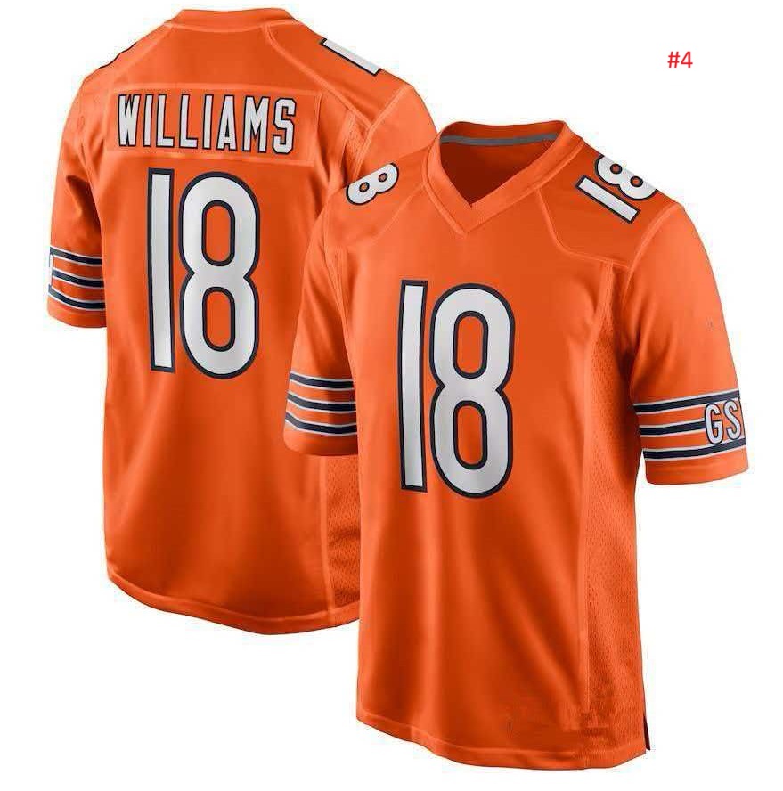ג'רזי פוטבול Chicago Bears כתום, WILLIAMS 18, תצוגה מזווית