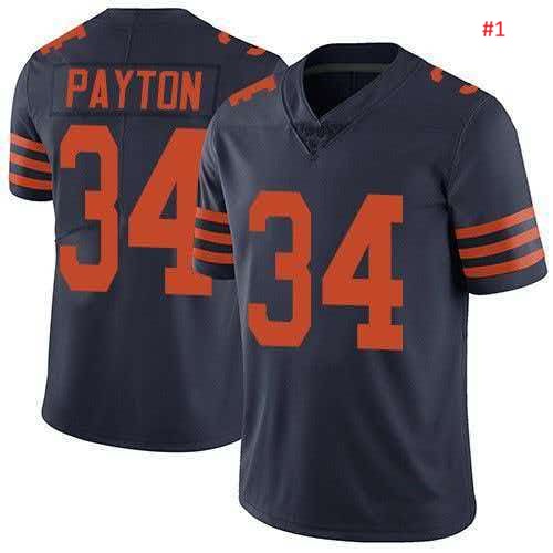 ג'רזי פוטבול Chicago Bears כחול כהה, PAYTON 34, מבט קדמי ואחורי