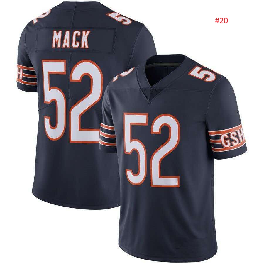 ג'רזי פוטבול Chicago Bears כחול כהה, MACK 52, מבט קדמי ואחורי