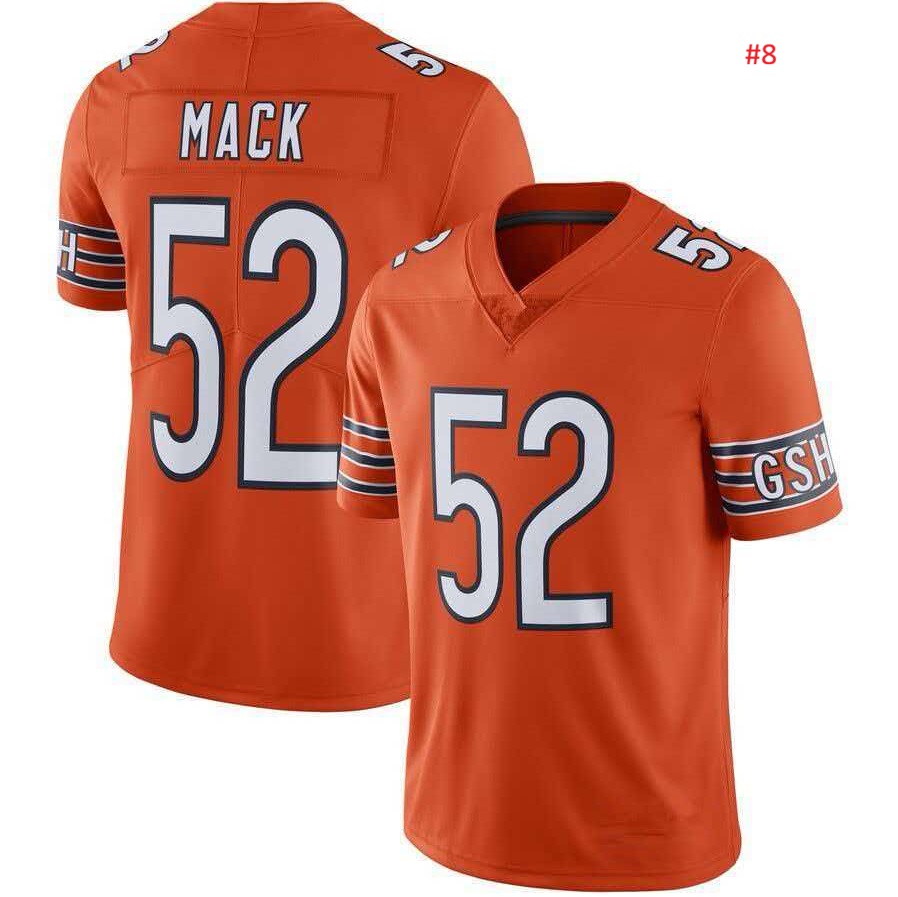 ג'רזי פוטבול Chicago Bears כתום, MACK 52, תצוגה קדמית ואחורית