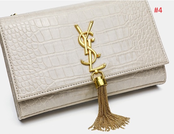 YSL תיק ערב דמוי קרוקו עם שרשרת וגדיל – תמונה 5