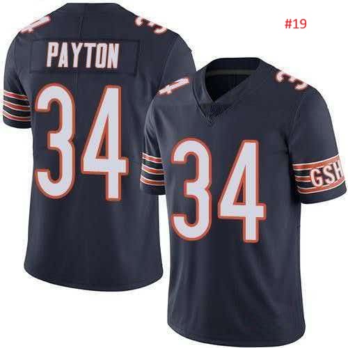 ג'רזי פוטבול Chicago Bears כחול כהה, PAYTON 34, שרוולי פסים GSH