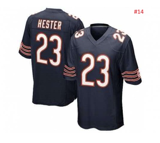 ג'רזי פוטבול Chicago Bears כחול כהה, HESTER 23, מבט קדמי ואחורי